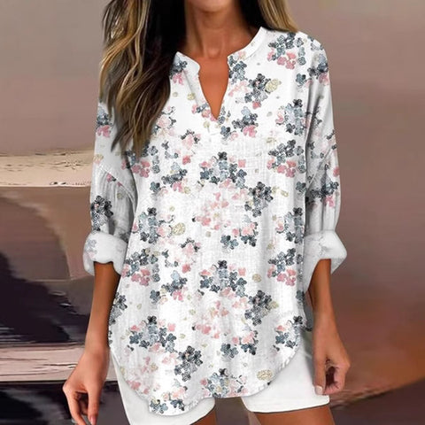 T-shirt ample à col ras du cou pour femme, imprimé floral 3D, mode féminine, m301357 