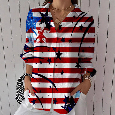 Spring and Autumn Independence Day national flag printed shirt new explosion m301630