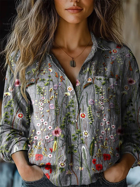 V-neck printed shirt m302770