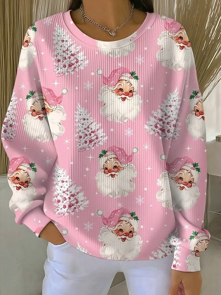 Knitted Women's Christmas Crew Neck Long Sleeve Pullover Women's m302124