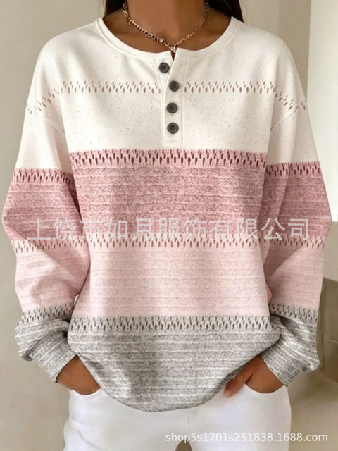 D digital printing 4-button women's sweatshirt ff303280
