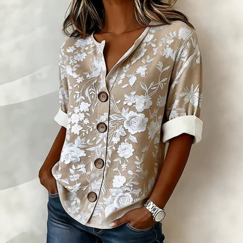 Crew neck women amazon flower 3D print women's top m302754