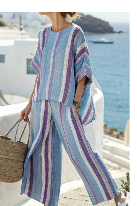 Ramie Bamboo Fiber Top Women's Summer Loose Casual Versatile V-Neck Feifei Sleeve Shirt m301525