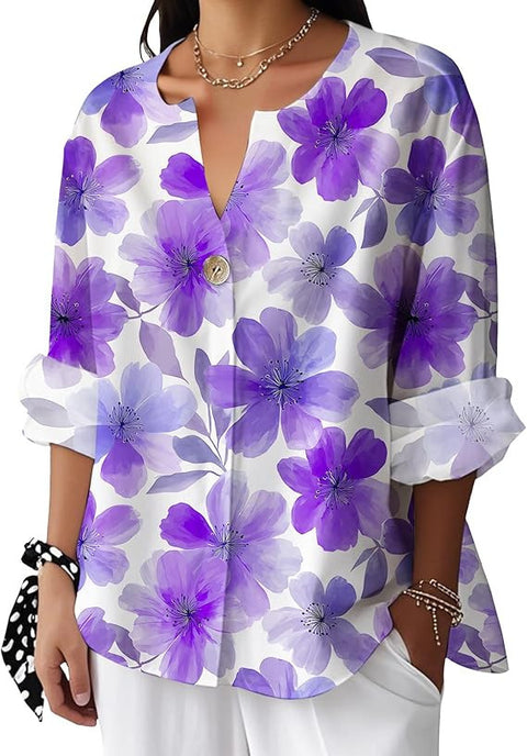 Fashion Women's Coconut Button Long Sleeve Shirt m302752