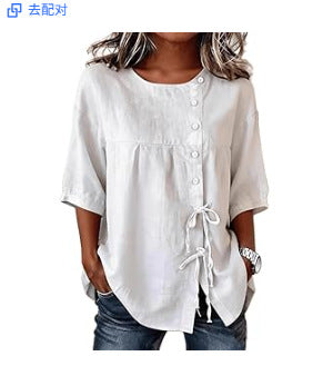 Temperament women's long-sleeved shirt printed top lace-up shirt m302925