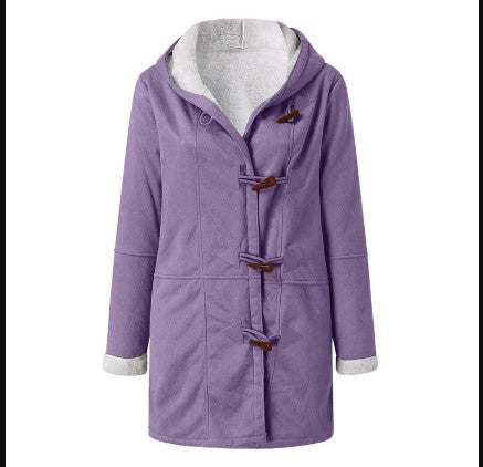 plush collar pocket women's coat m300603