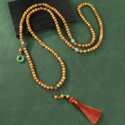 Collier à franges en perles de Bouddha Ya Bai, chaîne à bandoulière Guofeng, chaîne de pull rétro m3331290 