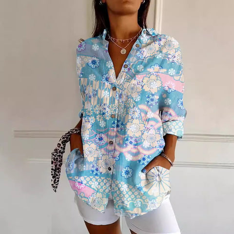 Long Sleeve Print 3D Floral Short Sleeve Pattern m301217
