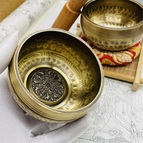 Nepalese handmade copper chime vajra pestle Buddha sound bowl meditation bowl m3331263
