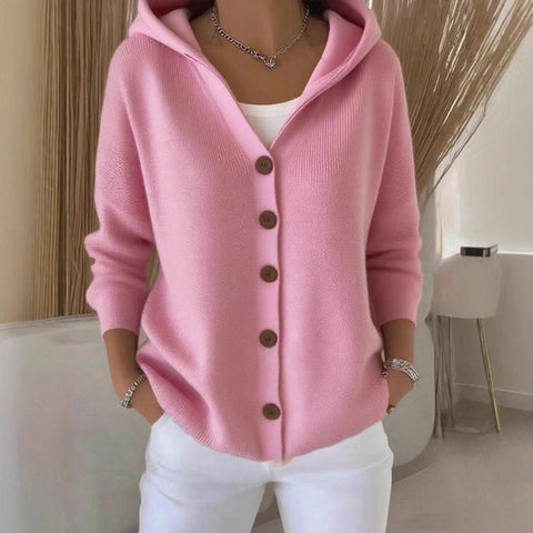 Knitted hooded sweater cardigan jacket autumn and winter new casual fashion women's clothing m301900