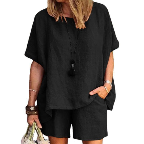 New suit fashion temperament loose short-sleeved shorts two-piece set m301179