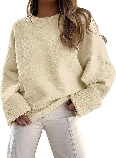 Women's sweater women's autumn and winter round neck pullover loose plush thick m301609