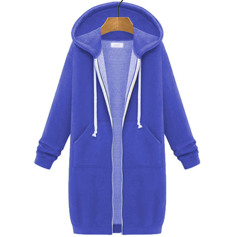 Hooded long-sleeved medium and long sweater fleece shirt long jacket m301588