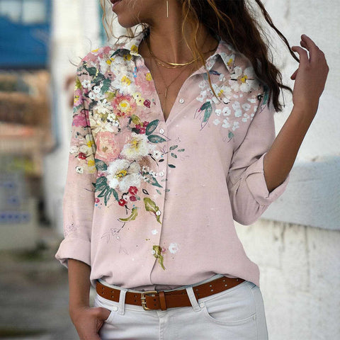 Long Sleeve Shirt 3D Sequin Gradient Print Loose Casual Top m302406