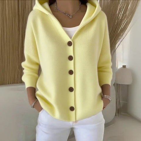 Knitted hooded sweater cardigan jacket autumn and winter new casual fashion women's clothing m301900