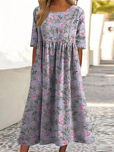 Fashion digital print big wide dress m302128
