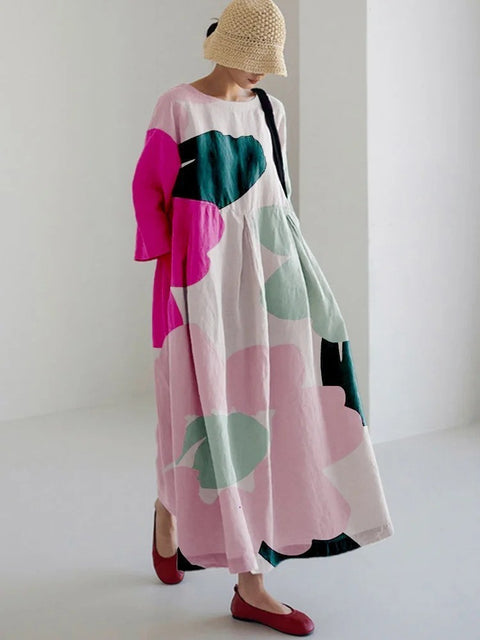 3D imitation cotton pull frame craft women's pendulum dress m301038