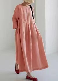 Lockeres, modisches Premium-Kleid mit Rundhalsausschnitt und langen Ärmeln und Aufdruck m301044