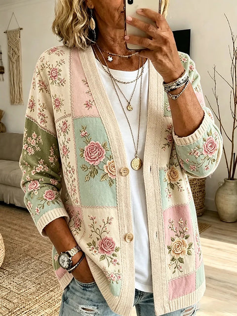 Women's New Flower Stems Printed Women's Fashion Windbreaker Top FF303283