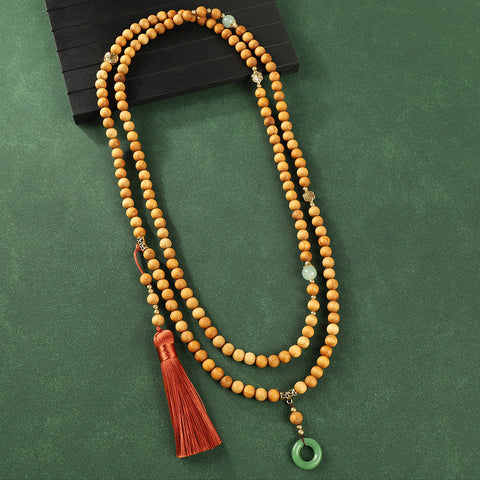 Collier à franges en perles de Bouddha Ya Bai, chaîne à bandoulière Guofeng, chaîne de pull rétro m3331290 