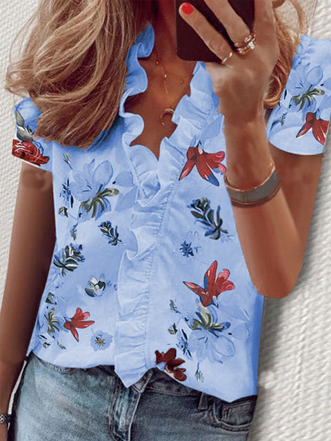 Long Sleeve Ruffle Shirt Women's Shirt m301332