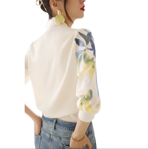 Flower shirt strap single-breasted shirt top Amazon outer single shirt shirt m301762
