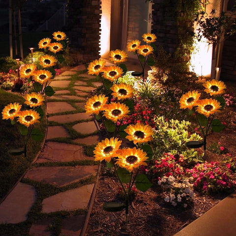 LED Solar Sonnenblumen Lampenkette Sonnenblume m3331168