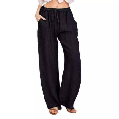Casual cotton and linen loose yoga trousers for women m301569