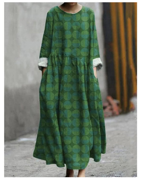 3D printed casual loose dress women m301278