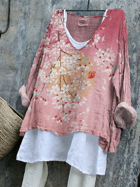 V-neck single piece long sleeve 3D digital printing m301043