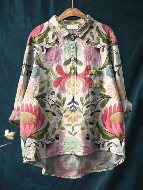 Loose printing crew neck casual large size women's T-shirt m301283