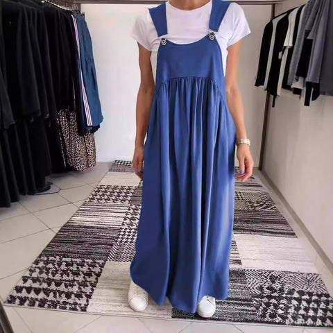 Women's suspender cotton and linen dress long dress women's m302054