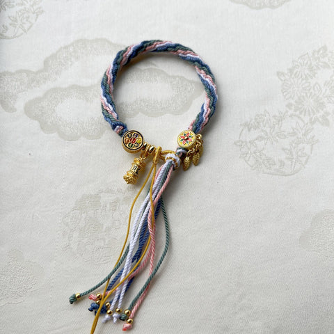 Hand-woven Tibetan hand rope Zakiram hand rope Green Tara fifth master thangka bracelet Tibetan hand rope female m3331256