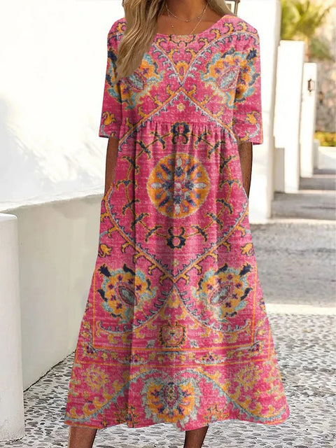 Fashion digital print big wide dress m302128