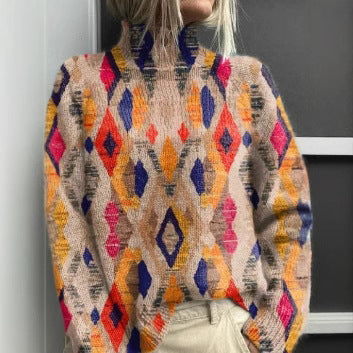 Christmas abstract print casual cape jacket cardigan m301686