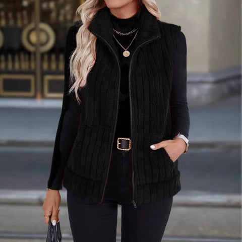 Autumn and winter new fashion casual simple sleeveless versatile vest jacket m301921