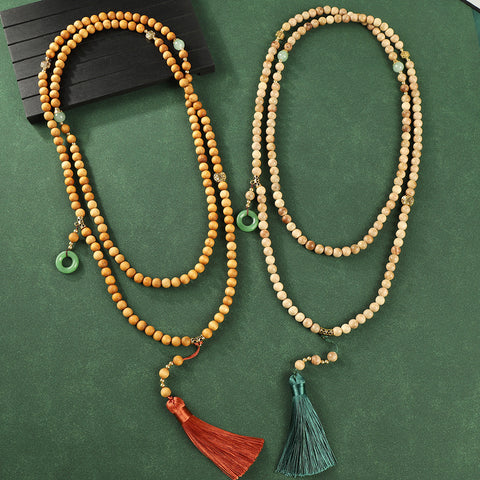 Collier à franges en perles de Bouddha Ya Bai, chaîne à bandoulière Guofeng, chaîne de pull rétro m3331290 