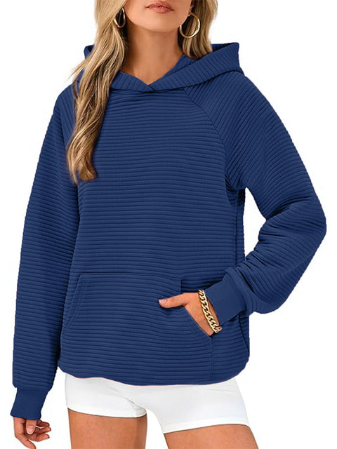 Women's Fashion Striped Hooded Loose Long Sleeve Sweater Women's m302027