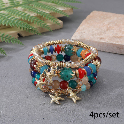 New Bohemian Bracelet Creative Tassel Multi-layer Beaded Bracelet m3331286
