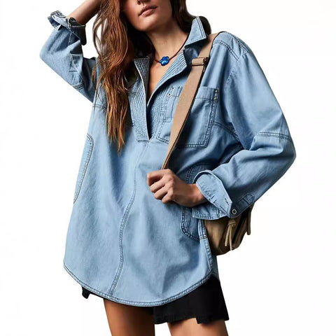 Long Sleeve Jacket V-Neck Fashion Design Casual Jacket m302205