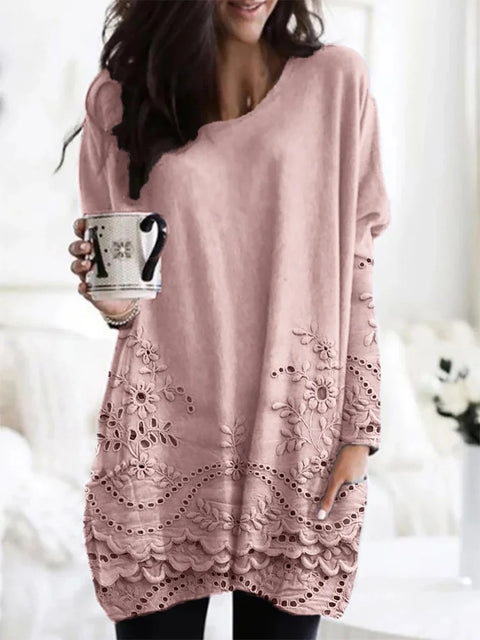 Digital printing women's fashion round neck medium and long top T-shirt m302271