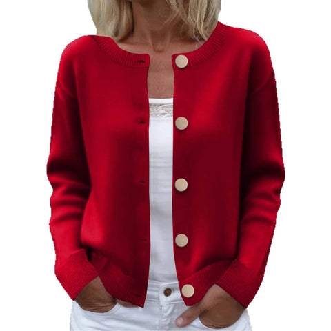 Long Sleeve Women's Button Sweater Cardigan m302021