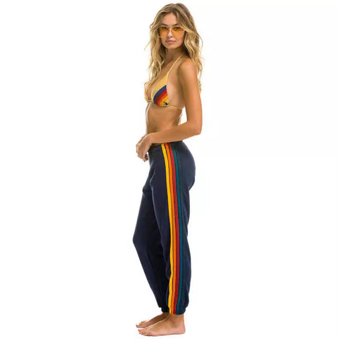 Women's new rainbow strips women's sweatpants sports and leisure knitted pants m301978