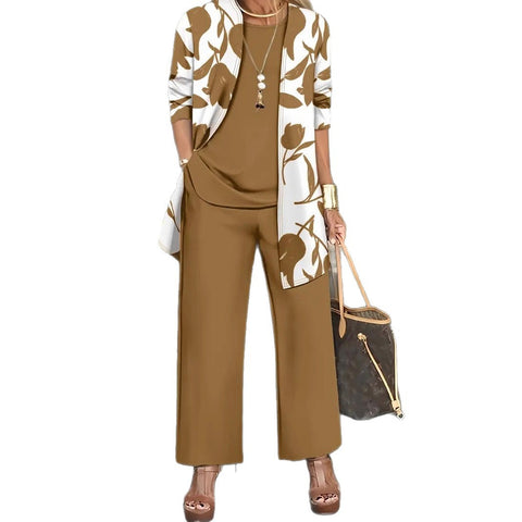 Women's three-piece jacket vest plus pants set m302286