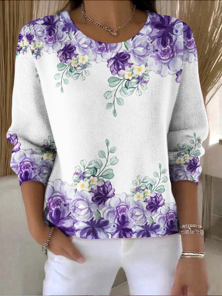 3D digital printing women's fashion round neck casual long-sleeved top m302157