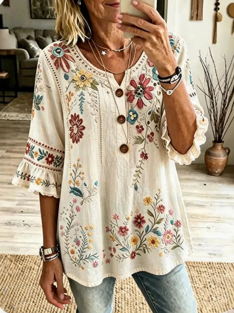 V neck lace sleeve fashioneasiest for match women's tops ff303277