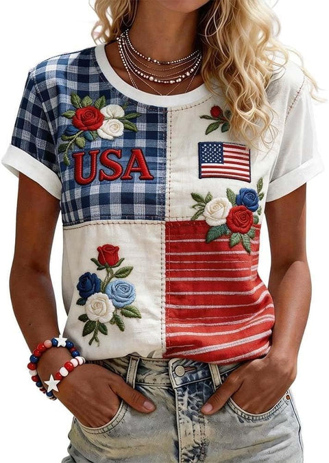 Digital Printed Women's Crew Neck T-Shirt m303312
