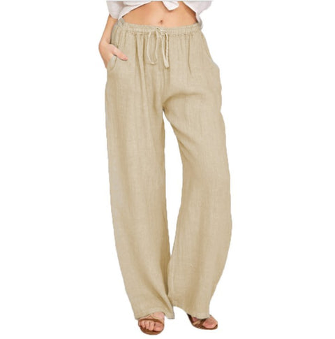 Casual cotton and linen loose yoga trousers for women m301569