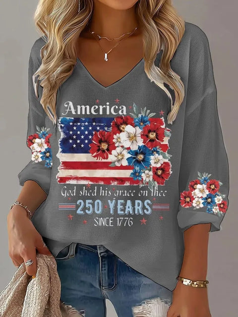 Summer V-neck short-sleeved top 3D digital printing women's casual short-sleeved m302655