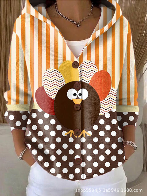 New black button hooded cardigan women's pure leisure fashion sweater jacket women's Christmas m302115